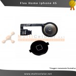 Flex Cable Apple Iphone 4S - Home C/ Botão Preto (A1387)